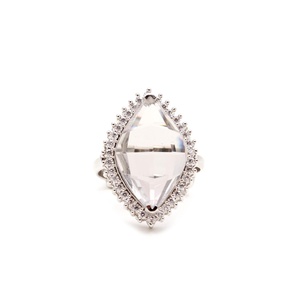 Silver Plated Marquise Cut Gemstone <b>Ring</b> for Women CZ Halo Statement Cocktail <b>Ring</b> Gift for Her - Product Image 3