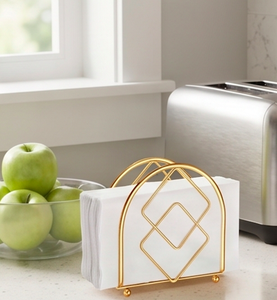 Finest Quality Gold Finished Metal Napkin Holder And Stand Elegant Indoor Home <b>Dining</b> <b>Table</b> Organizer For Paper Napkin Storage - Product Image 6