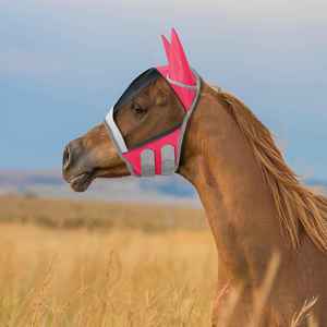 Masque anti-mouches pour chevaux, nouveau design, avec protection UV pour les oreilles, confortable, respirant, élastique, avec grandes mailles pour les yeux - Product Image 2