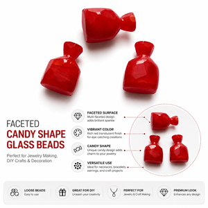 Faceted Red Glass <b>Candy</b> Shape Beads Decorative Jewelry Making Loose Beads for <b>Necklaces</b> Bracelets Crafts - Product Image 6