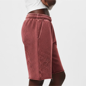 Shorts de mujer de algodón pesado con lavado ácido, estilo urbano, con logo personalizado, de secado rápido y transpirables, precio mayorista, ¡novedad! - Product Image 2