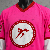 Jersey Hoki Es Poliester Jahitan Atas Cetak Baru Unisex Seragam Tim Pakaian Olahraga Bernapas Logo Tim Kustom Lengan Jala