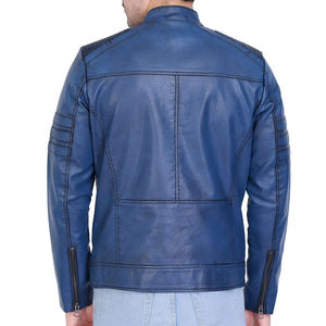<b>Men</b> Classic Leather <b>Jacket</b> Premium Soft Full Zip Comfortable Casual Durable Regular Fit Fashion Outerwear Winter Breathable - Product Image 6