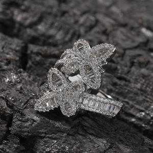 High Demand Unisex Luxury Unisex Cocktail <b>Ring</b> 925 <b>Silver</b> Diamond Pave Setting Micro Insert Everyday Wear From India - Product Image 4