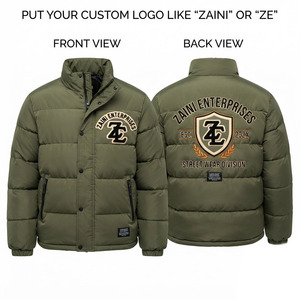 ZAINI Premium Polyester Puffer <b>Jacket</b> 300 GSM <b>Quilted</b> Olive Green Winter Coat Waterproof Windproof Camouflage <b>Pattern</b> - Product Image 1