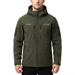 Men's Outdoor Waterproof Softshell Hooded Jacket Fleece <b>Windbreaker</b> <b>for</b> Hiking & <b>Camping</b> Windproof Winter Coat Zipper Closure - Product Image 2