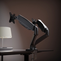 Support de bureau AUKI robuste à double bras pour moniteur, avec ressort à gaz, pour écrans de 13 à 32 pouces, support VESA entièrement articulé, OEM ODM