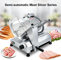 Trancheuse à viande congelée semi-automatique industrielle et commerciale Welldone, 270W, 12 pouces, lame en céramique, en acier inoxydable, réglable