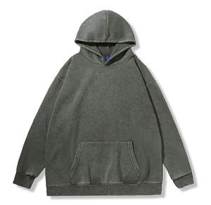 Sudadera con capucha de forro polar para hombre, personalizada al por mayor, con lavado ácido, servicio OEM, de alta calidad, con hombros caídos, estilo oversize, lisa y sin estampado. - Product Image 3