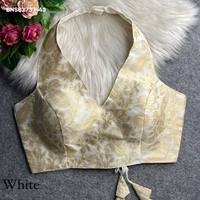 Blouse sans manches brodée de qualité supérieure, style Banarasi, avec travail Zari, prête à porter, fournisseur mondial d'Inde