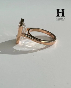 Luxury Emerald Cut Lab Grown Diamond Bezel <b>Set</b> Engagement <b>Ring</b> VVS1 D Color 14K Rose <b>Gold</b> Full Bezel Emerald Diamond <b>Ring</b> - Product Image 4