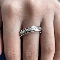 Bague anti-stress classique en argent sterling 925 avec incrustation sertie et anneau rotatif, certifiée par un tiers, unisexe, pour l'anxiété