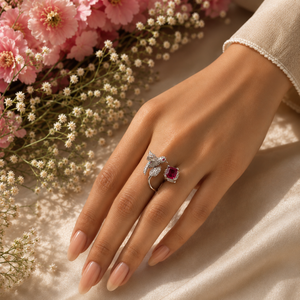 Lucy CZ Designer Ring-Rose Gold Plated 18K Fashion Band Trendy Animal Number Inlay Zircon Engagement Ring - Product Image 1