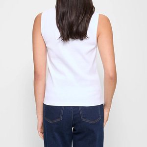 Camiseta sin mangas para mujer, de algodón y spandex, de secado rápido, transpirable, ecológica, informal, de tela jersey. - Product Image 5