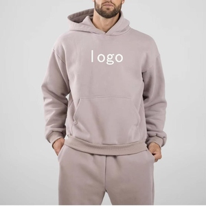 Sudadera con Capucha para Hombre, Estilo Invernal, Básica, de Algodón Mezclado, Forro Polar Grueso, Estampado Digital, Hombros Caídos, Ropa Deportiva Térmica - Product Image 1