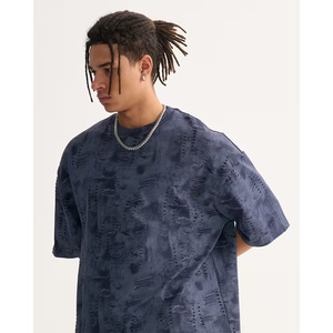 Ropa de Punto Informal para Hombre, 100% Algodón, Talla Grande, Logotipo Personalizado, Color Sólido, Antiarrugas, 260 Gramos de Peso de Tela, Servicio OEM, Estampado - Product Image 2