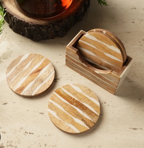 Posavasos de Madera Hechos a Mano, Elegantes, con Superficie Pulida, Resistentes al Calor, Diseño Natural y Duradero para Restaurantes y Hoteles - Product Image 2