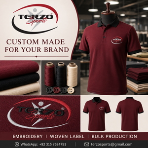 Polo de Manga Corta Rojo para Hombre Terzo, con Logotipo Bordado, Ribete en Contraste, Corte Regular, Estilo Casual - Product Image 5