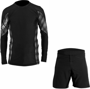 Professional <b>Custom</b> MMA Rash Guard Set Manufacturer Moisture Wicking <b>Compression</b> <b>Shirt</b> Shorts OEM - Product Image 6