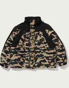 Camouflage Print <b>Fleece</b> Lined Puffer <b>Jacket</b> Hooded Zipper Closure Windproof <b>Thick</b> 220g Winter Streetwear Unisex Outerwear - Product Image 5