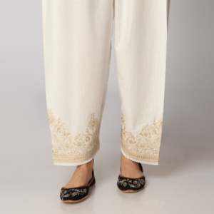 PS3523สีขาว cambric shalwar ขนาด XS - Product Image 3