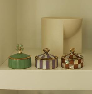 Juego de Cajas de Almacenamiento de Metal Dorado de Lujo con Incrustaciones de Madreperla, Organizador Decorativo con Tapa, para Joyas, Dulces, Decoración del Hogar - Product Image 2