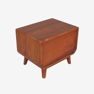 Table de chevet minimaliste en teck massif Sovaline avec rangement, meubles de chambre durables - Product Image 4