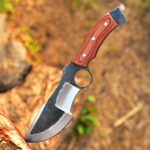 Couteau de traqueur à lame droite en acier inoxydable fait main avec manche en bois de rose et étui en cuir fin – Cadeau pour elle – Couteau de camping - Product Image 4