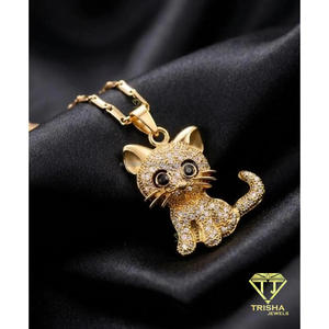 Cute Animal Design Lab Grown Diamond <b>Pendant</b> 925 <b>Sterling</b> <b>Silver</b> Fully Iced Out Unisex Statement Jewelry - Product Image 2