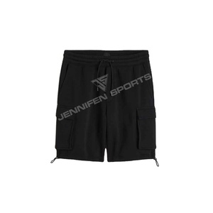 Short cargo décontracté confortable pour homme, logo brodé, 100% coton, tissu polaire respirant, écologique, côtés inférieurs - Product Image 1