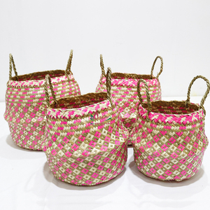 Artex Dong Thap Vietnam Made Natural Wicker Multifunction Storage Baskets <b>Kitchen</b> Baby Use Palm Leaves Quality Handmade Model - Product Image 6