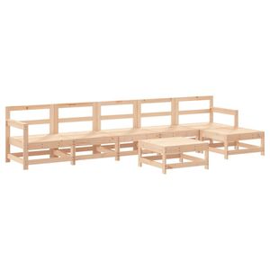 Set da 7 pezzi con Patio in legno massello con comodi cuscini per il tempo libero in giardino - Product Image 3