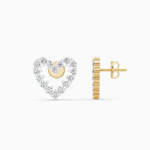 Boucles d'oreilles clous en diamant de laboratoire taille brillant, or massif 14K, unisexe, tendance, certifiées IGI, 3.196g, couleur D blanche, perçage laser - Product Image 1