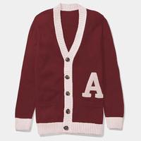 Cardigan décontracté personnalisé pour sororité, col en V, brodé, en organza, boutonné, uni, infroissable, unisexe, 100 % coton