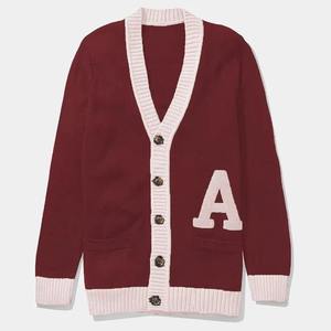 Cardigan décontracté personnalisé en gros pour l'automne/hiver, col en V, broderie, unisexe, polyester/coton - Product Image 3