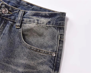 Jeans de Mezclilla Lavados Estilo Urbano para Hombre, Última Colección, Pantalones Holgados Casuales de Corte Recto, Estilo Hip Hop Urbano, Tallas Grandes - Product Image 6