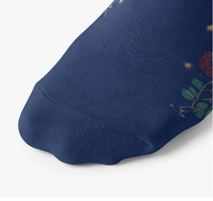 Chaussettes mi-mollet pour femmes, personnalisables par sublimation, en mélange de coton respirant, chaussettes décontractées confortables et extensibles, chaussettes de mode en gros - Product Image 6