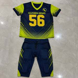 Ensemble de maillots de football américain de Californie, sublimé, col en V, manches courtes, anti-transpiration, uniforme pour homme, vert marine 56 - Product Image 5