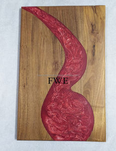 Planche à découper de charcuterie en bois d'acacia et résine époxy avec poignée Planche à fromage de luxe de Falak World Export par FWE - Product Image 4