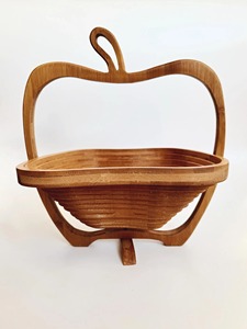 Apple Shape Wooden Fruit <b>Basket</b> Decorative Fruit Holder For Creates An Attractive <b>Table</b> Centerpiece Lightweight And Easy To Move - Product Image 3