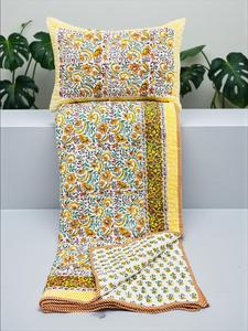 Vintage Handmade Reversible Cotton Quilt Hand <b>Block</b> Floral Printed Design <b>Bed</b> Quilt for Hotel Use Buy Direct Supplier - Product Image 3