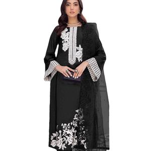 Último diseñador Faux Georgette bordado secuencia trabajo Salwar traje por Fab Zone - Product Image 1