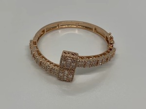 18k Rose Gold Plated Women’s <b>Men</b>’s Baguette Iced Tennis Link Bracelet Bangle7mm Moissanite Diamond Bracelets - Product Image 3