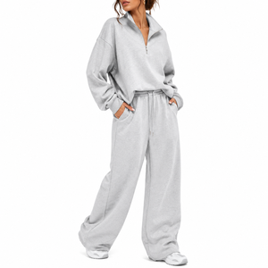 Stylish Women Winter Hooded Tracksuit Solid Breathable Soft 100% Cotton Fabric Regular Fit <b>Lightweight</b> Drawstring Side Pockets - Product Image 1