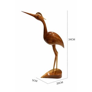 Sculpture d'héron en bois de manguier artisanale |   Décorations en bois d'ébène poli en gros - Product Image 3