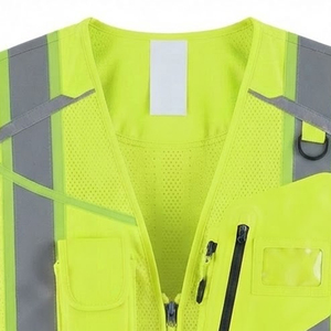 Chaleco de trabajo de alta visibilidad personalizado al por mayor de la mejor calidad para hombres, chaleco reflectante de alta visibilidad a un precio razonable - Product Image 3