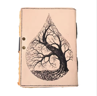 NOUVEAU CARNET ÉCOLOGIQUE ARTISANAL EN CUIR À COUVERTURE DURALE AVEC IMPRESSION UV ARBRE DE LA VIE CELTIC, 7 PIÈCES, FERMEURS À FIL, ÉPOQUE ANTIQUE, 100 PAGES