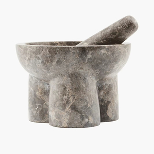 Mortero y pilón de mármol multiusos para cocina, farmacia y uso ayurvédico, con material duradero. - Product Image 1