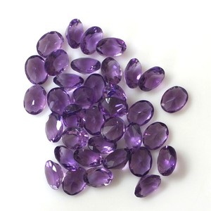 Piedras preciosas sueltas de amatista púrpura natural, corte ovalado, 6x8 mm, facetadas, calibradas, para la fabricación de joyería, venta al por mayor, lote a granel. - Product Image 2