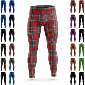 Premium Quality Custom Plaid <b>Pattern</b> Compression Leggings Quick Dry Stretch Gym Running <b>Tights</b> Athletic Fitness Workout Pants - Product Image 1